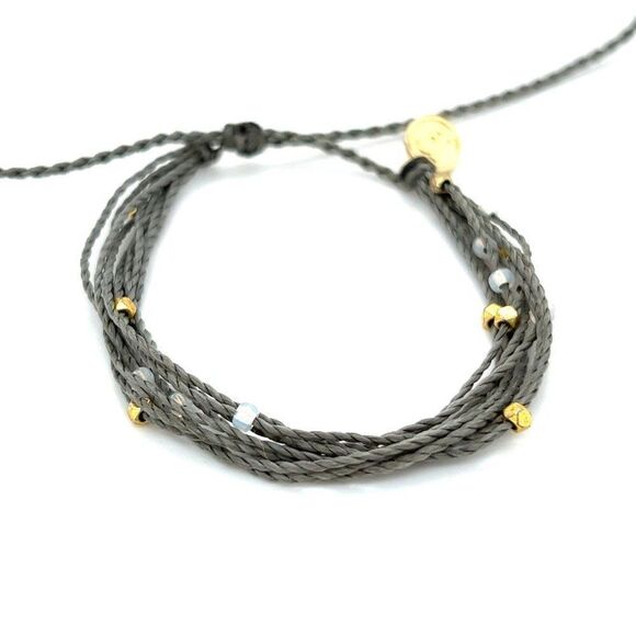 Pura Vida Gray Strand with Beads Bracelet - Picture 1 of 3